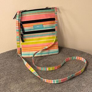 Scout Bags Crossbody Organizer Purse Multicolor Stripe Zip Travel Lightweight